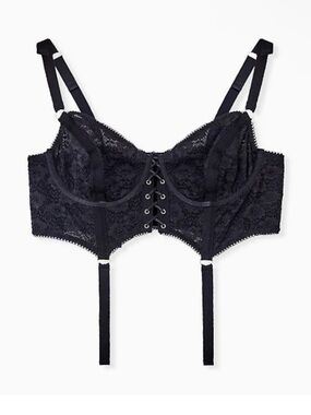 Torrid Black Lace Longline Underwire Bralette Size 0/Large